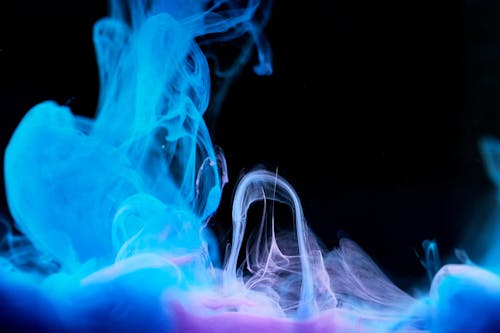 Fotografi Kecepatan Tinggi Difusi Tinta Berwarna Warni Dalam Air
