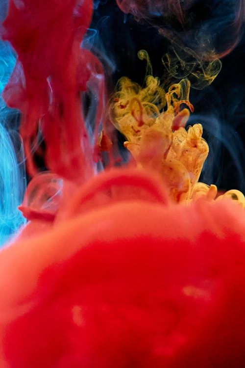 High-Speed Photography of Colorful Ink Diffusion in Water