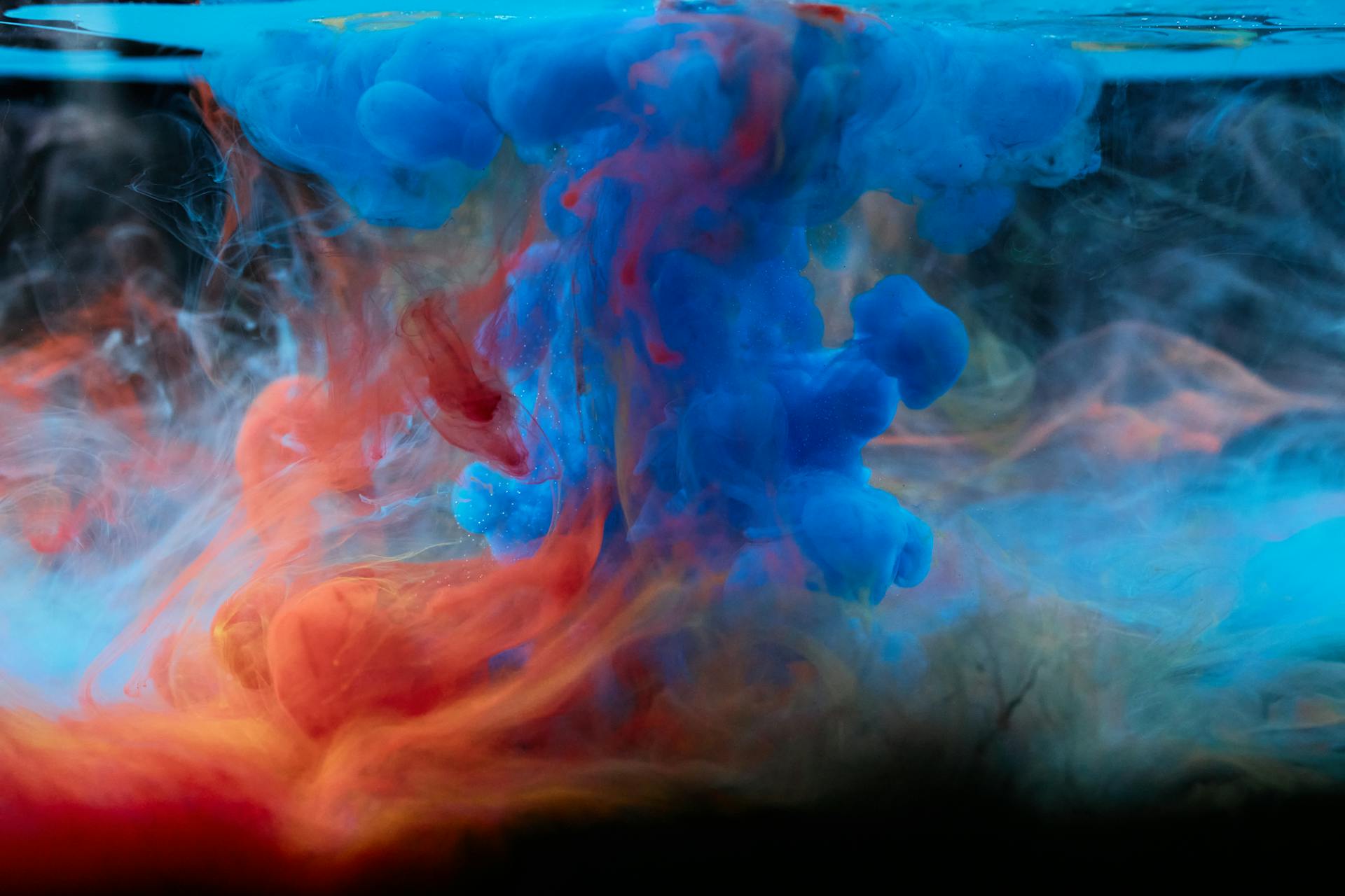 High-Speed Photography of Colorful Ink Diffusion in Water