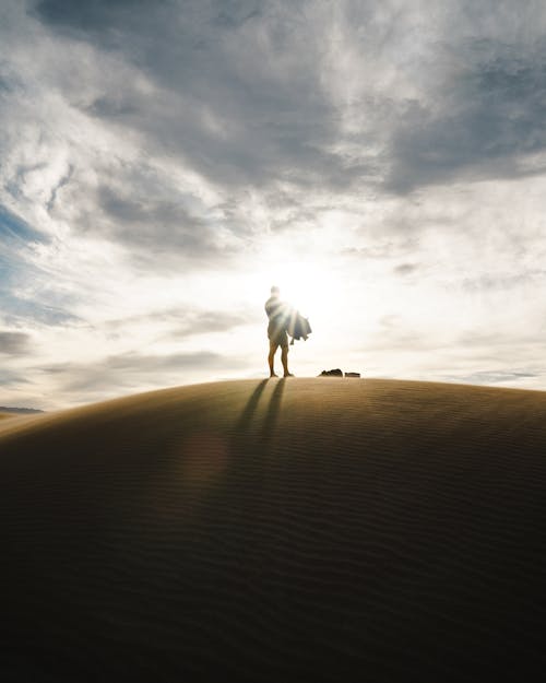 Immagine gratuita di cielo grigio, deserto, in piedi