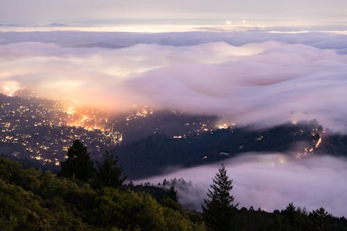 Free stock photo of bay area, city lights, cloud on fire