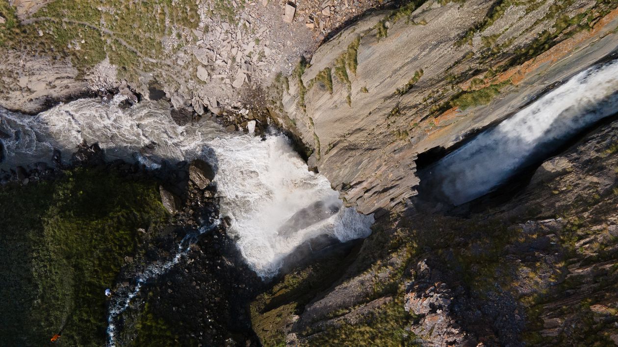 Cascading Ridge View Aerial View of a Cascade · Free Stock Photo