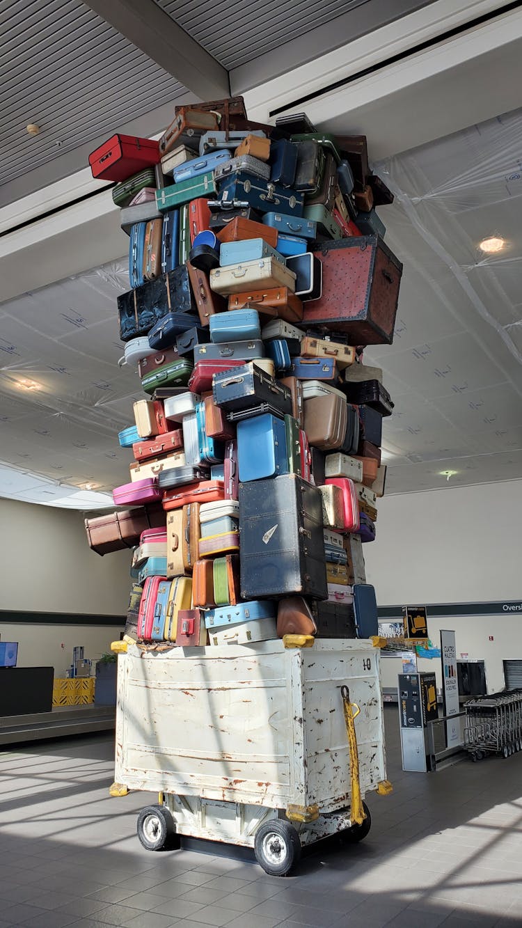 A Large Pile Of Luggage