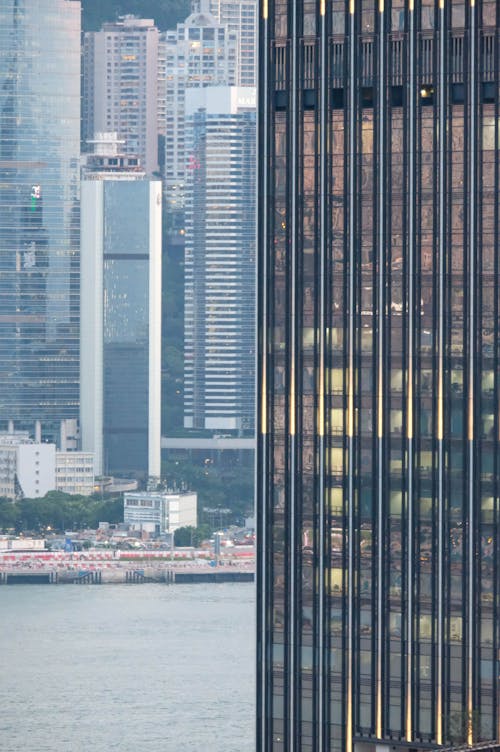 Close- up of a High Rise Building Near a Body of Water