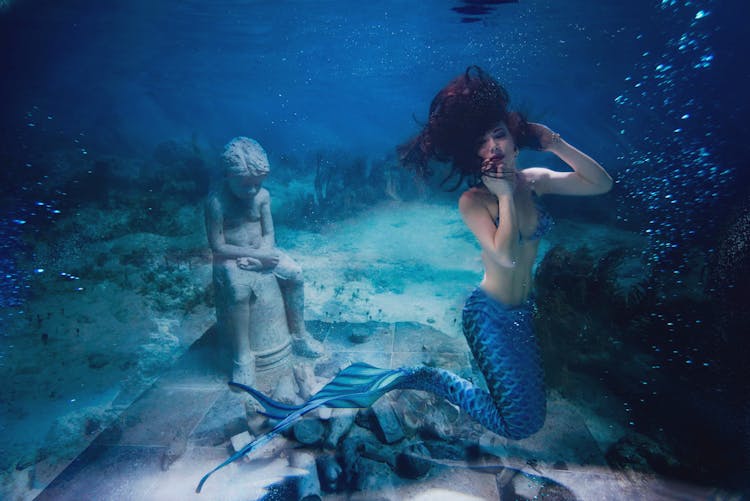 Underwater Photography Of A Mermaid