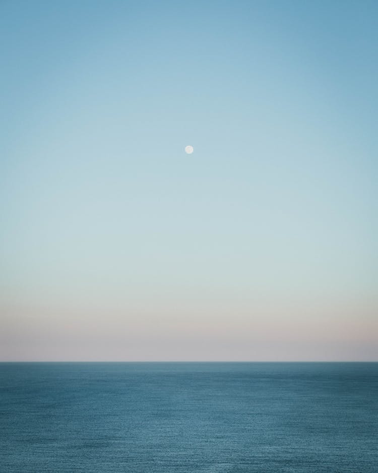 Calm Sea Under The Clear Blue Sky