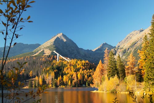 คลังภาพถ่ายฟรี ของ ทะเลสาบภูเขา, ภูเขา, สีฤดูใบไม้ร่วง