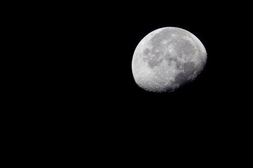 Close-up of the Moon in Dark Night Sky