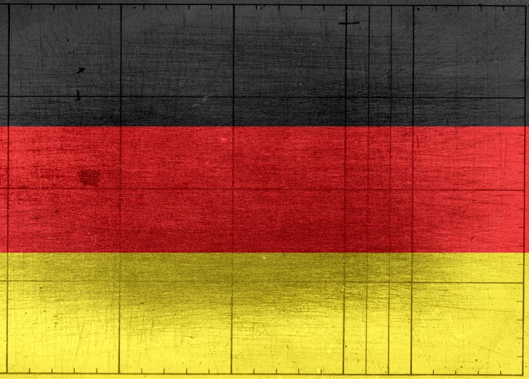 German Flag Painted On Wooden Background