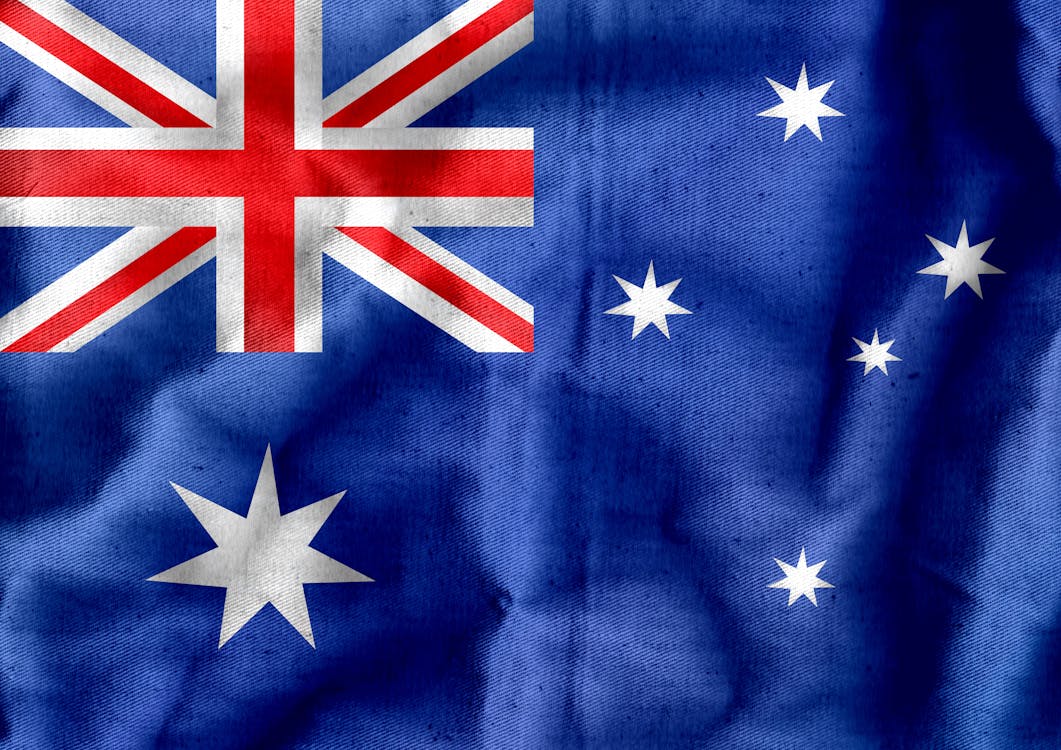 Free Textile Australian flag with crumples Stock Photo