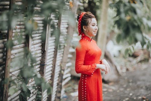 ao dai, Asyalı kadın, elbise içeren Ücretsiz stok fotoğraf