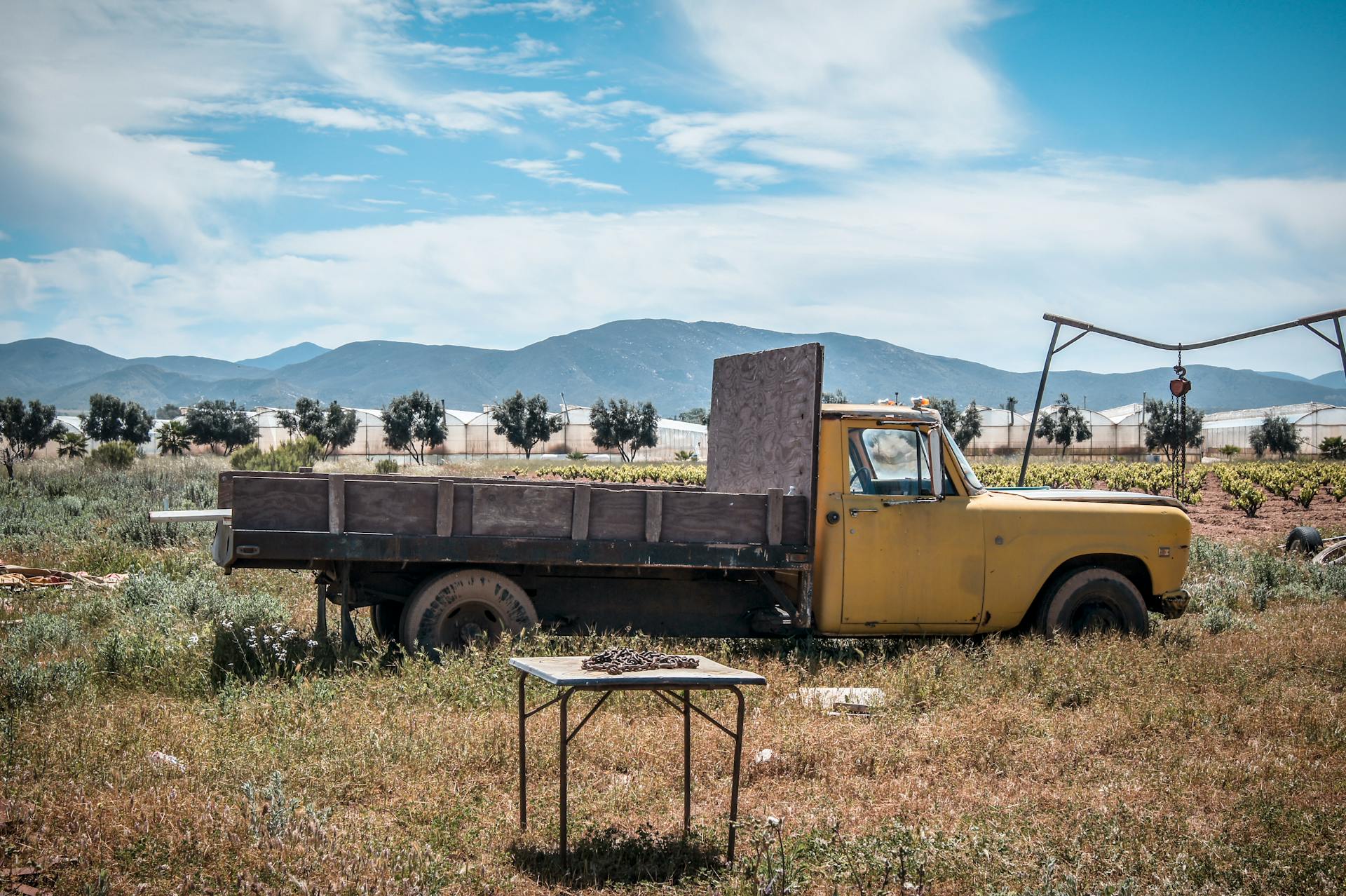 Yellow Truck On Field
