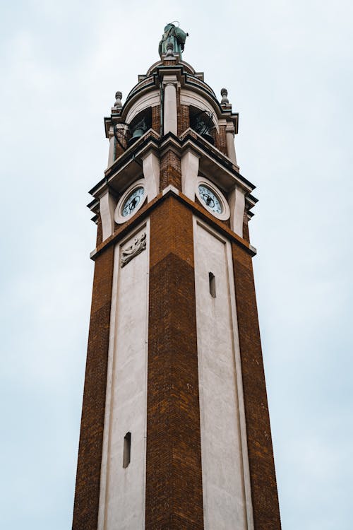 A Low Ange Shot of a Church Clock Tower
