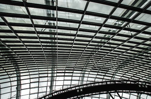 Grayscale Photography Of Ceiling