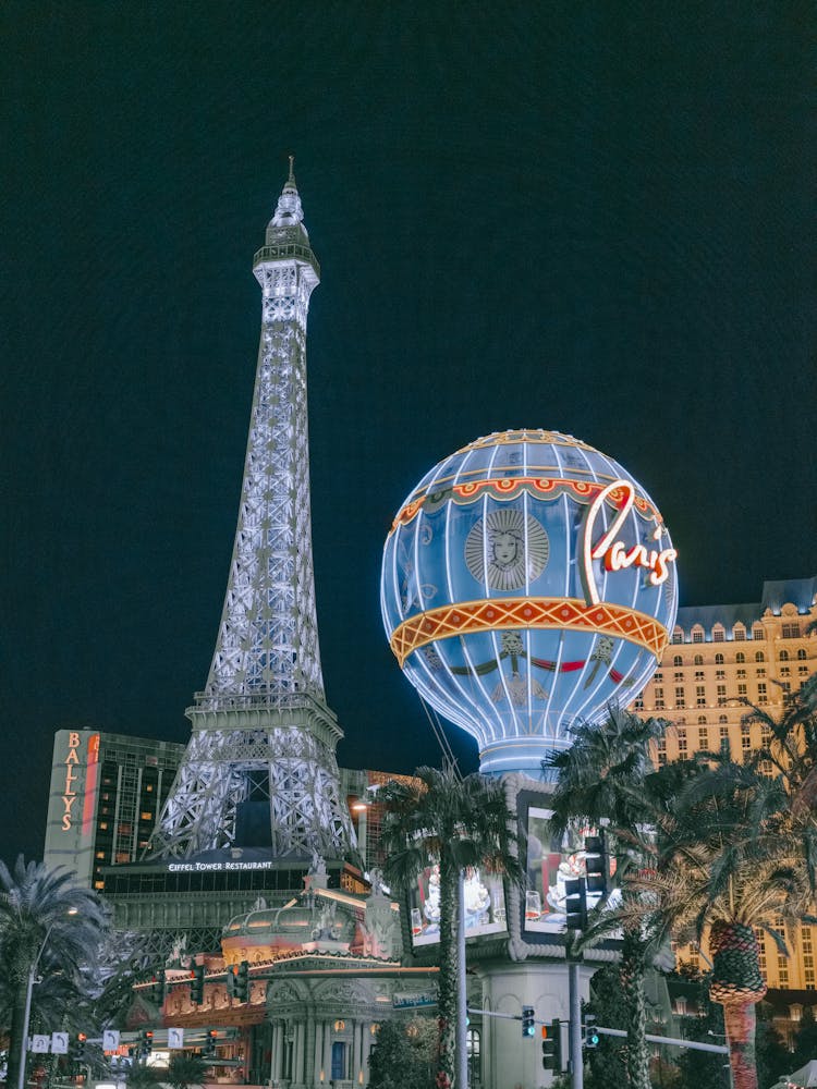 Paris Las Vegas Hotel At Night