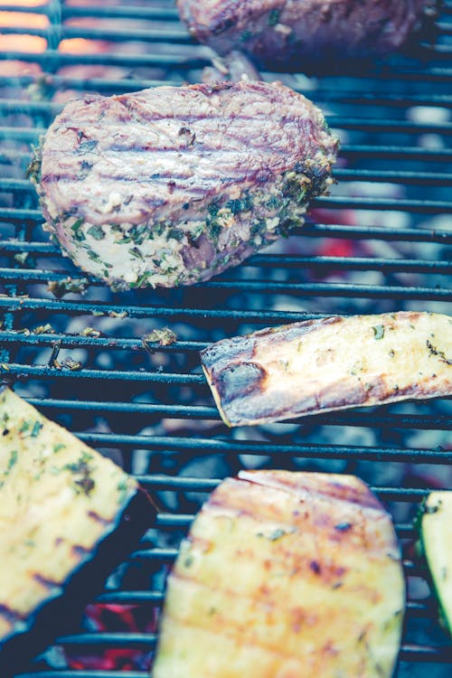 Free stock photo of aubergine, barbecue, barbecue tongs