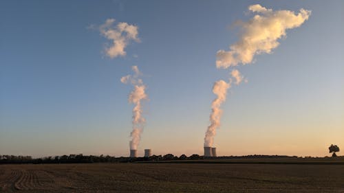 Free stock photo of blue sky, cooling towers, dampierre en burly