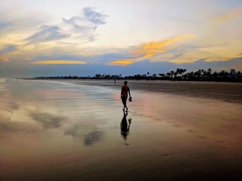 Free stock photo of beach sunset, reflection, sea beach