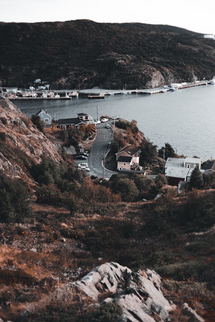 Road And Town On Sea Coastline