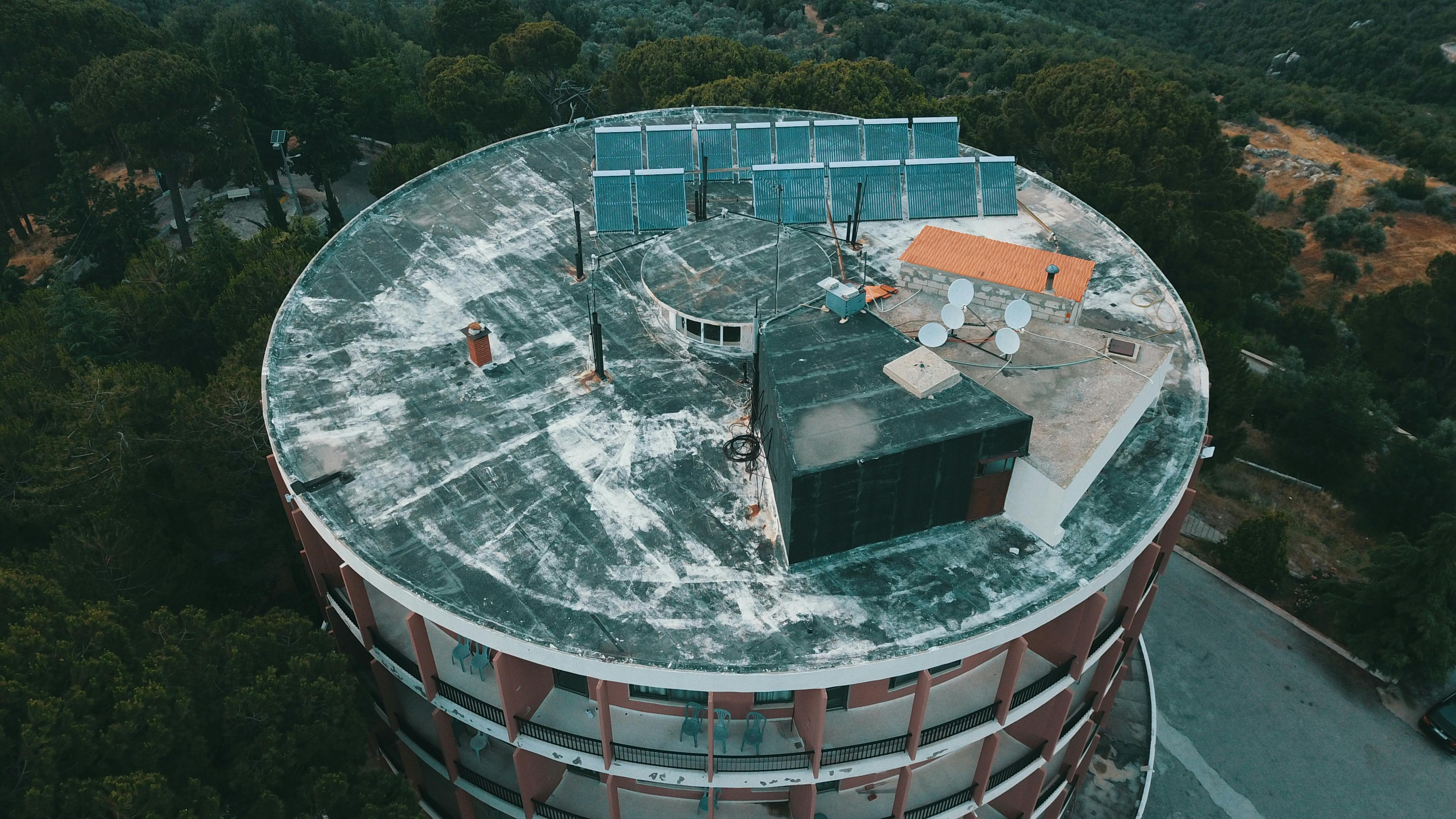 aerial view of city buildings