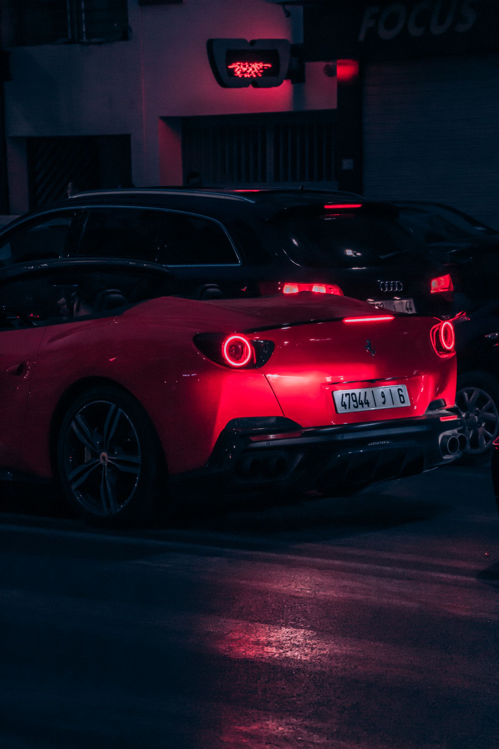 Ferrari Rabat Tail Lights 4K wallpaper