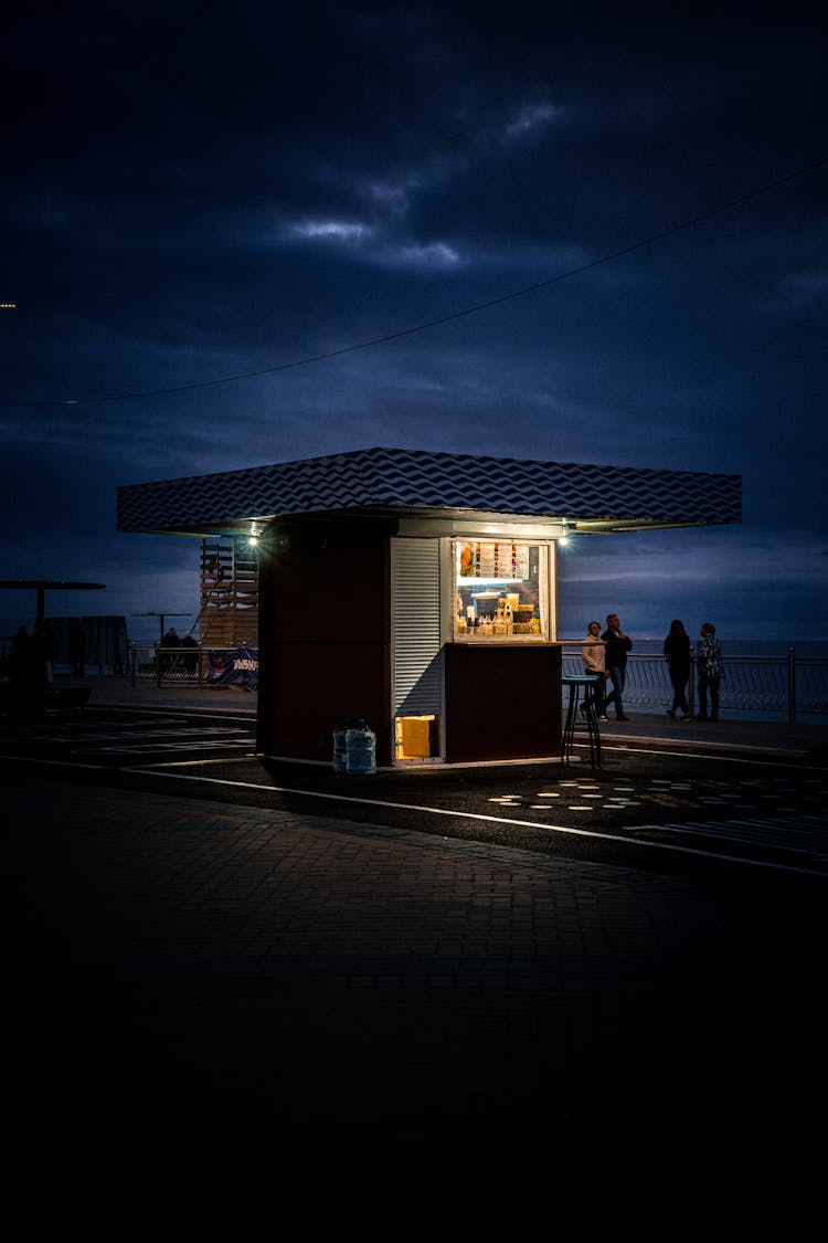 Kiosk On Seashore