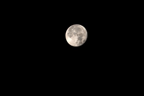 Free Beautiful full moon captured against a clear night sky, showcasing lunar details. Stock Photo