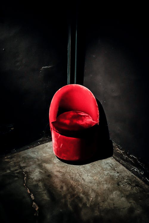 Красный Замшевый стул