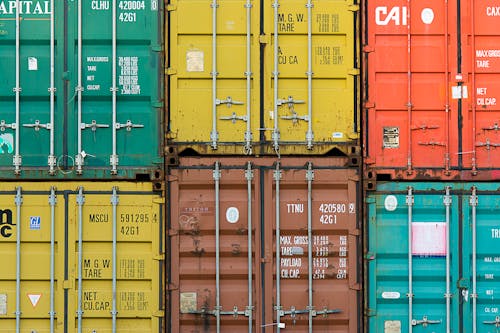 Free Green and Brown Cargo Containers Stock Photo