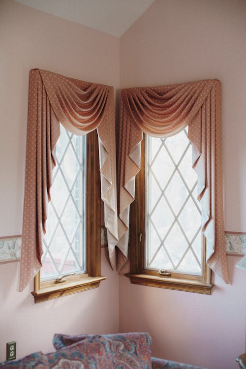 Free Gray Window Curtains Stock Photo