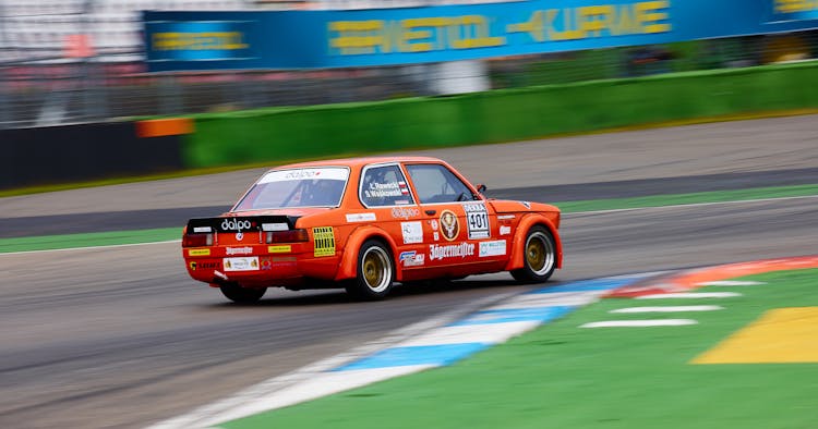 Racing BMW 3 Series On Circuit