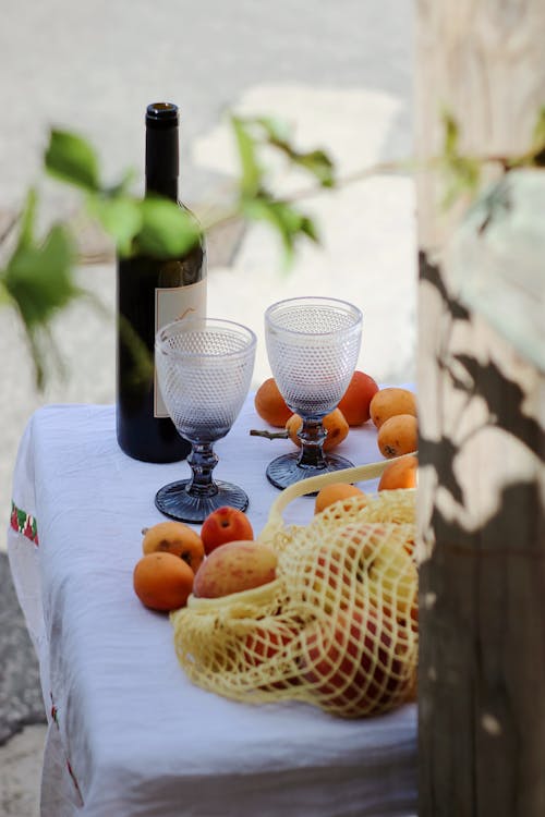 Fruit on Wine on a Table 