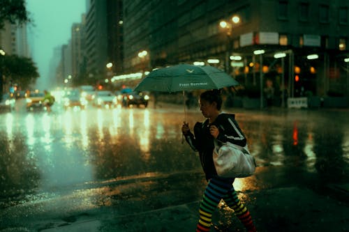 A Woman Walking on the Street