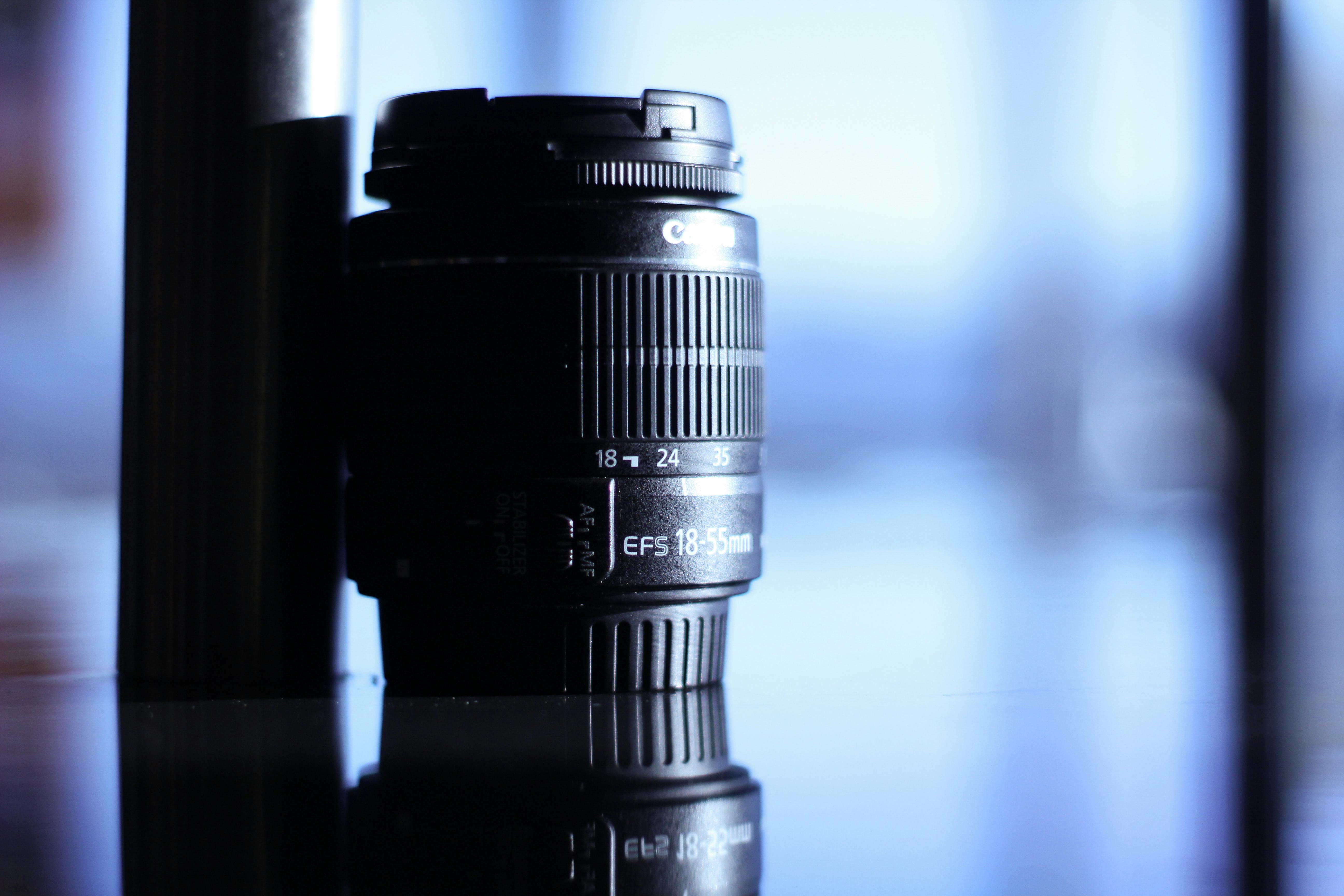 tilt lens photography of black camera lens