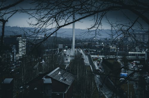 White Building on the Center of the Road