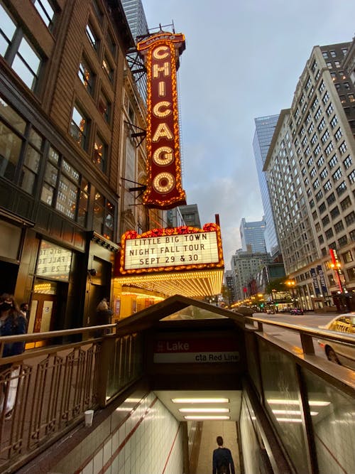 Free Signage of Chicago Theatre  Stock Photo