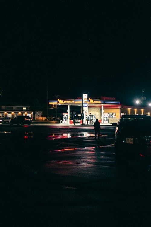 Open Gas Station during Night Time · Free Stock Photo