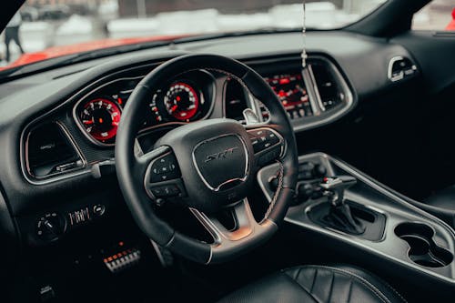 Black and Gray Steering Wheel