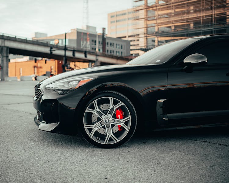 2019 Kia Stinger Gt2 Car Parked Near The Buildings 