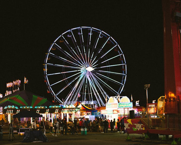 People Walking On Park During Night Time