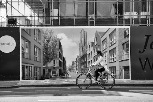 Woman Riding on Bicycle