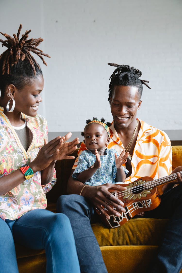 A Happy Family Having Fun