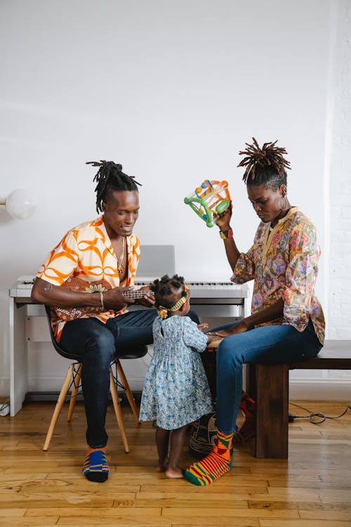 A Family Playing Musical Instruments