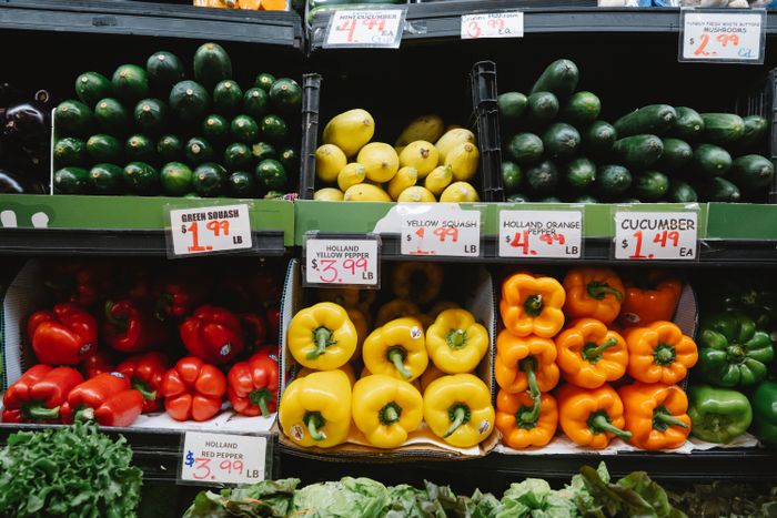 Fresh produce on a market stall — photo by Greta Hoffman on Pexels