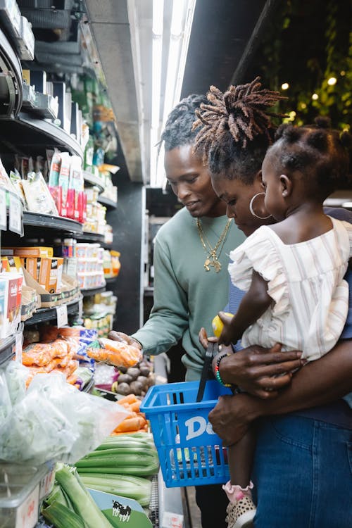 A Family Buying Groceries in a Supermarket