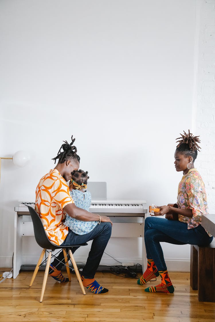 A Family Playing Musical Instruments