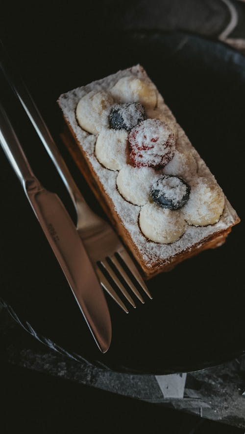 Close-Up Shot of a Dessert on a Plate