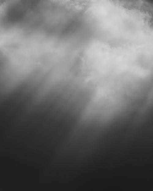 Grayscale Photo of Clouds in the Sky