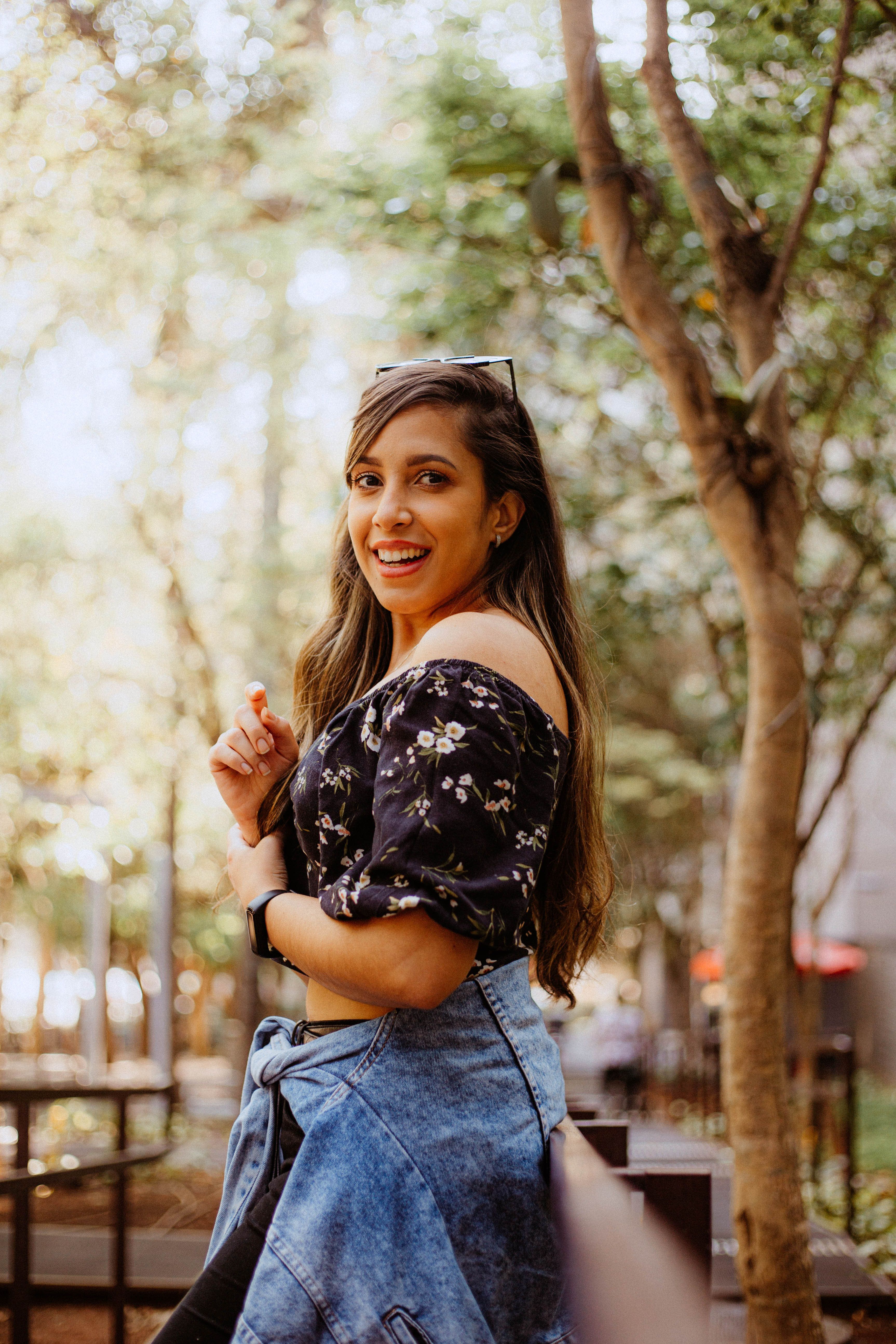 A Woman Wearing a Floral Top · Free Stock Photo
