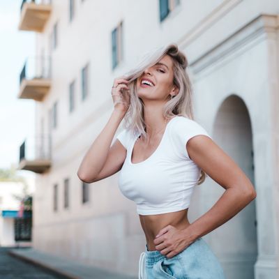 White Fitted Crop Top